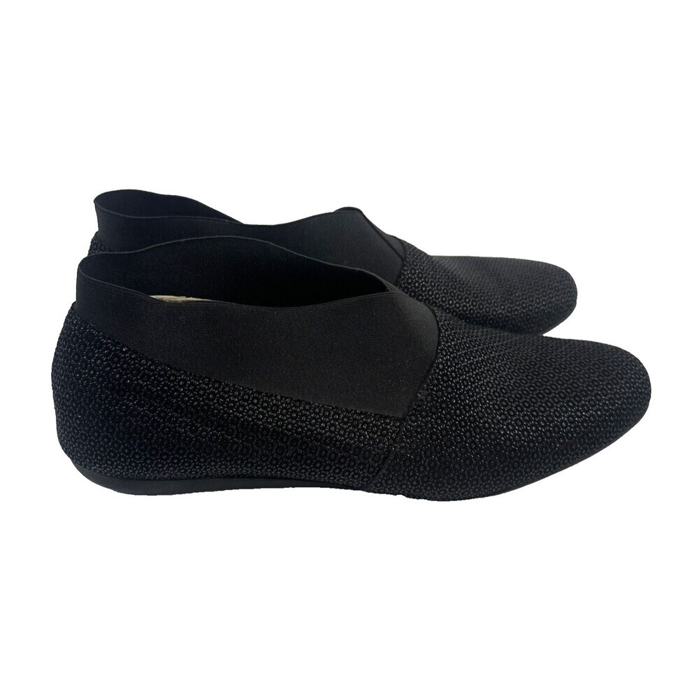 Wolky Flat Slip On Black Leather Textured Elastic‎ Ankle Bootie 111 Womens 42 11
